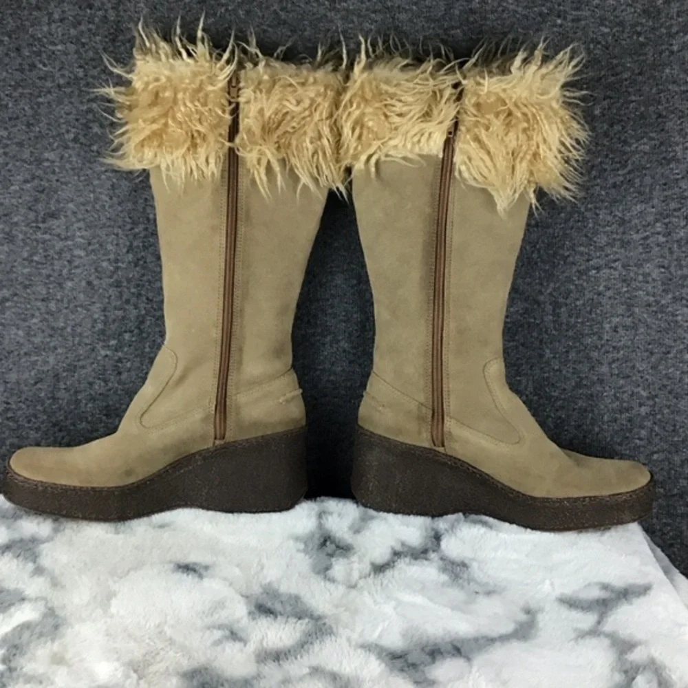 Y2K 90s Vintage Bongo Penny Lane Fur-Trimmed Women's Boots Size 10